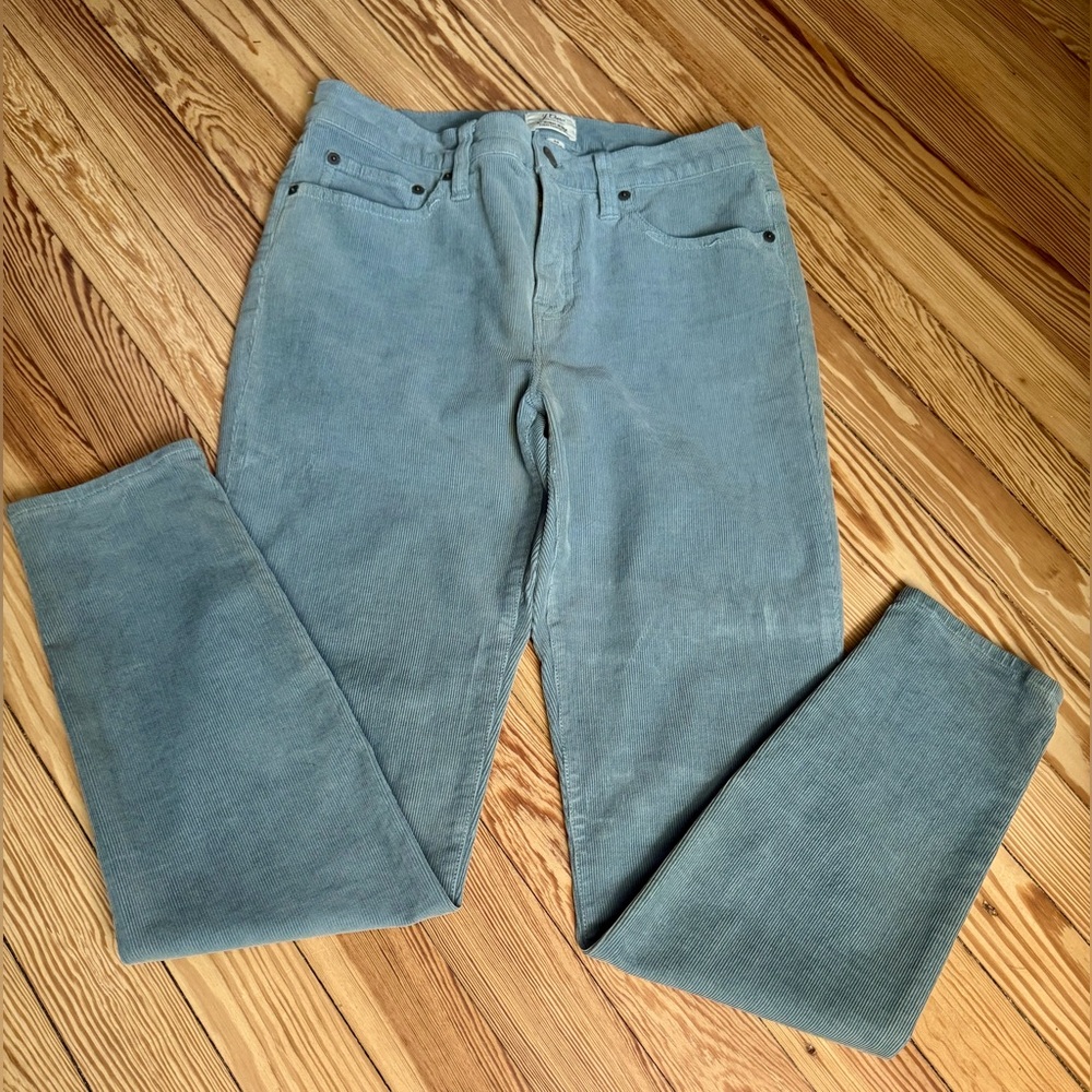 J.Crew Toothpick Straight Corduroy Jeans in Seafoam  Size 28